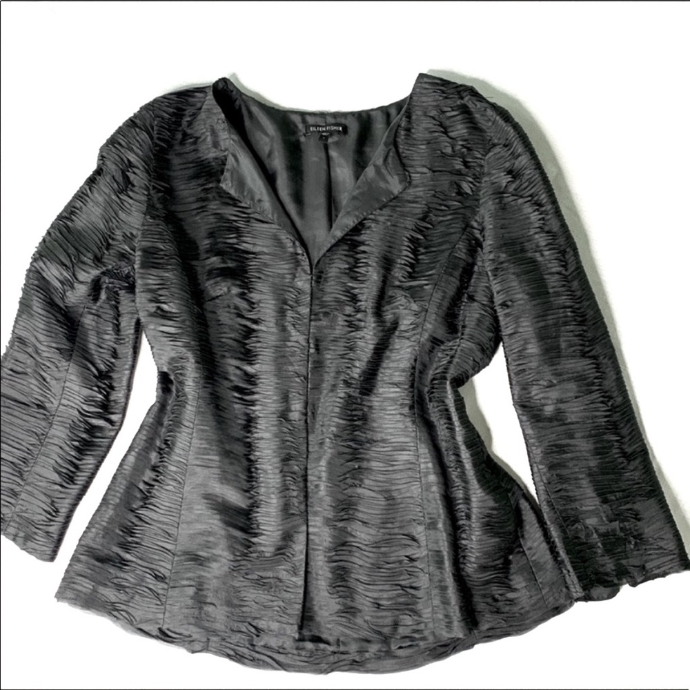 Eileen Fisher Textured Black Blazer